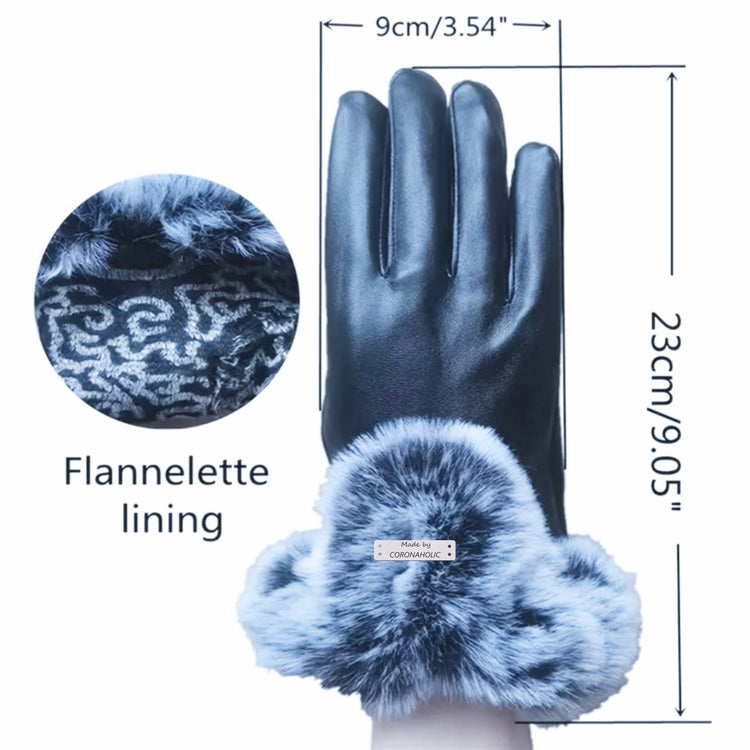 "PU-Leather Fluffy Handglove"