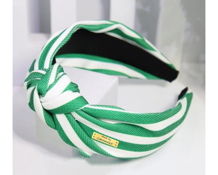 "Green - White Hairband"