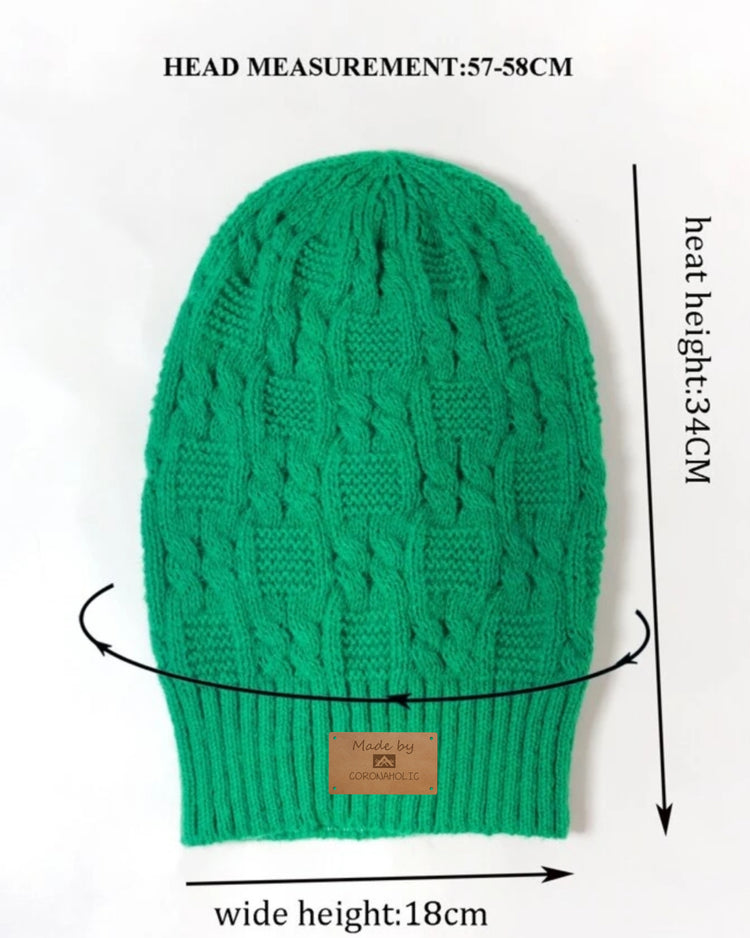 "Green Winter Slouchy Beanie"