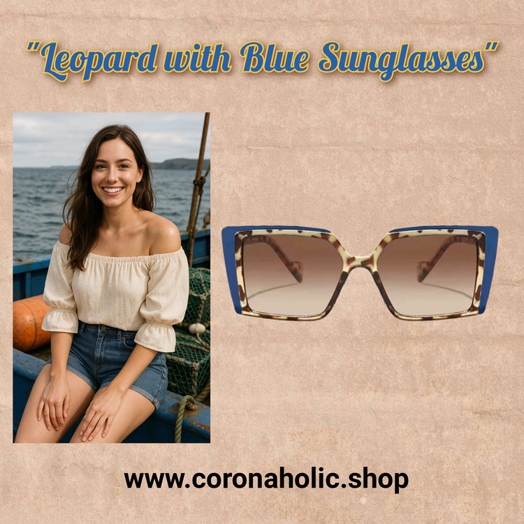 "Leopard with Blue Sunglasses"