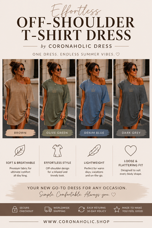 Effortless Off-Shoulder T-Shirt Dress
