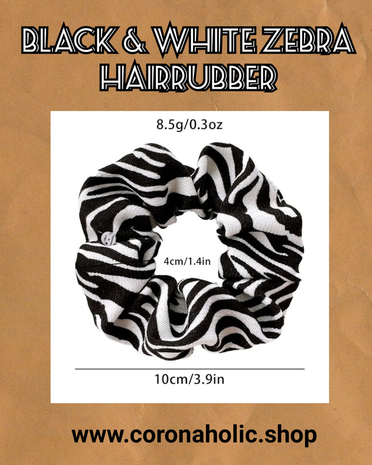 "Black & White Zebra Hairrubber"