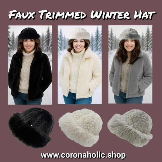 "Faux Trimmed Winter Hat"