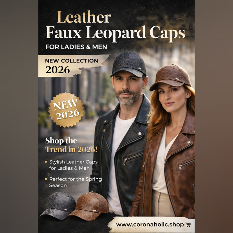 “Leopard Print Cap – Faux Leather Baseball Cap for Men & Women”