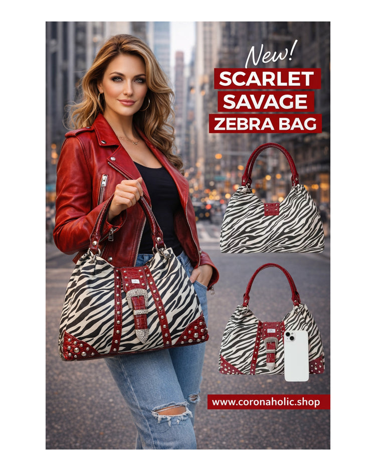 Scarlet Savage Zebra Bag – Bold Glam Statement Handbag