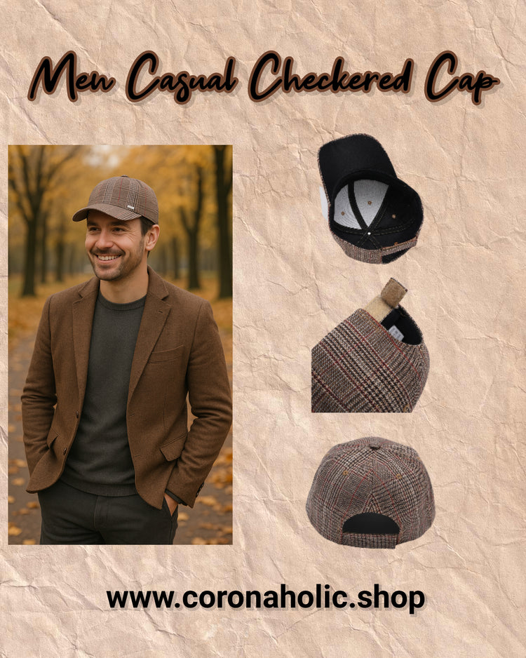 "Men Casual Checkered Cap"