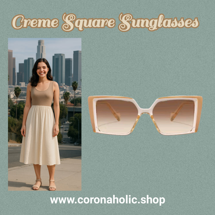 "Creme Square Sunglasses"