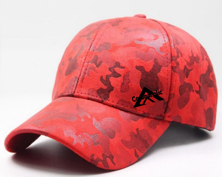 "Camouflage-Line Faux-Suede Leather Caps" for Ladies&Men made by Coronaholic Design&Label