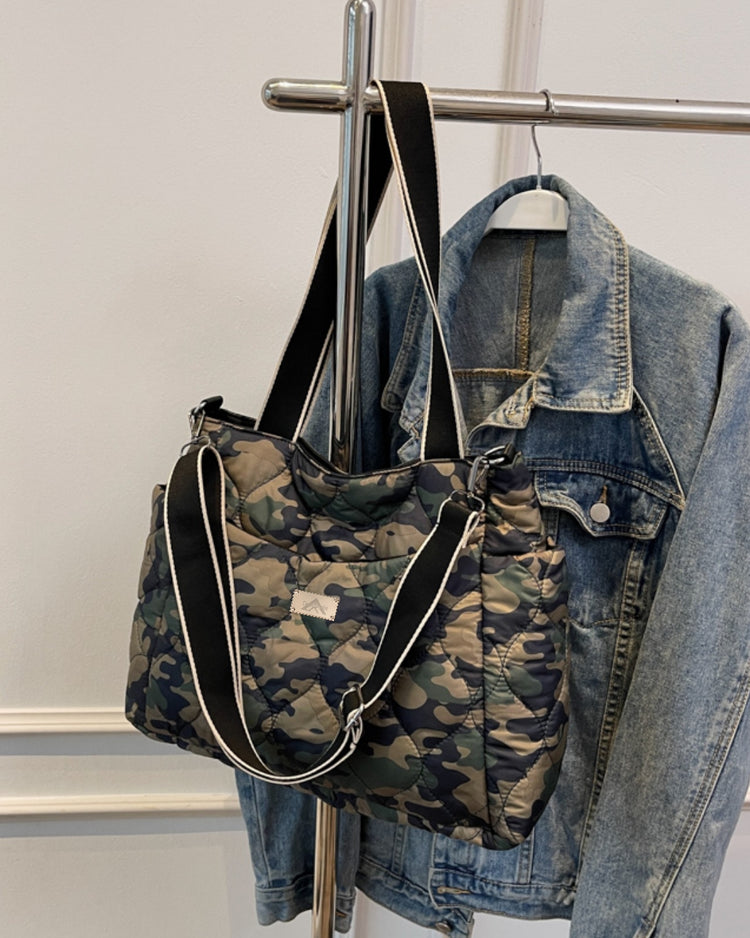 "Camouflage Cotton Padded Crossbag"