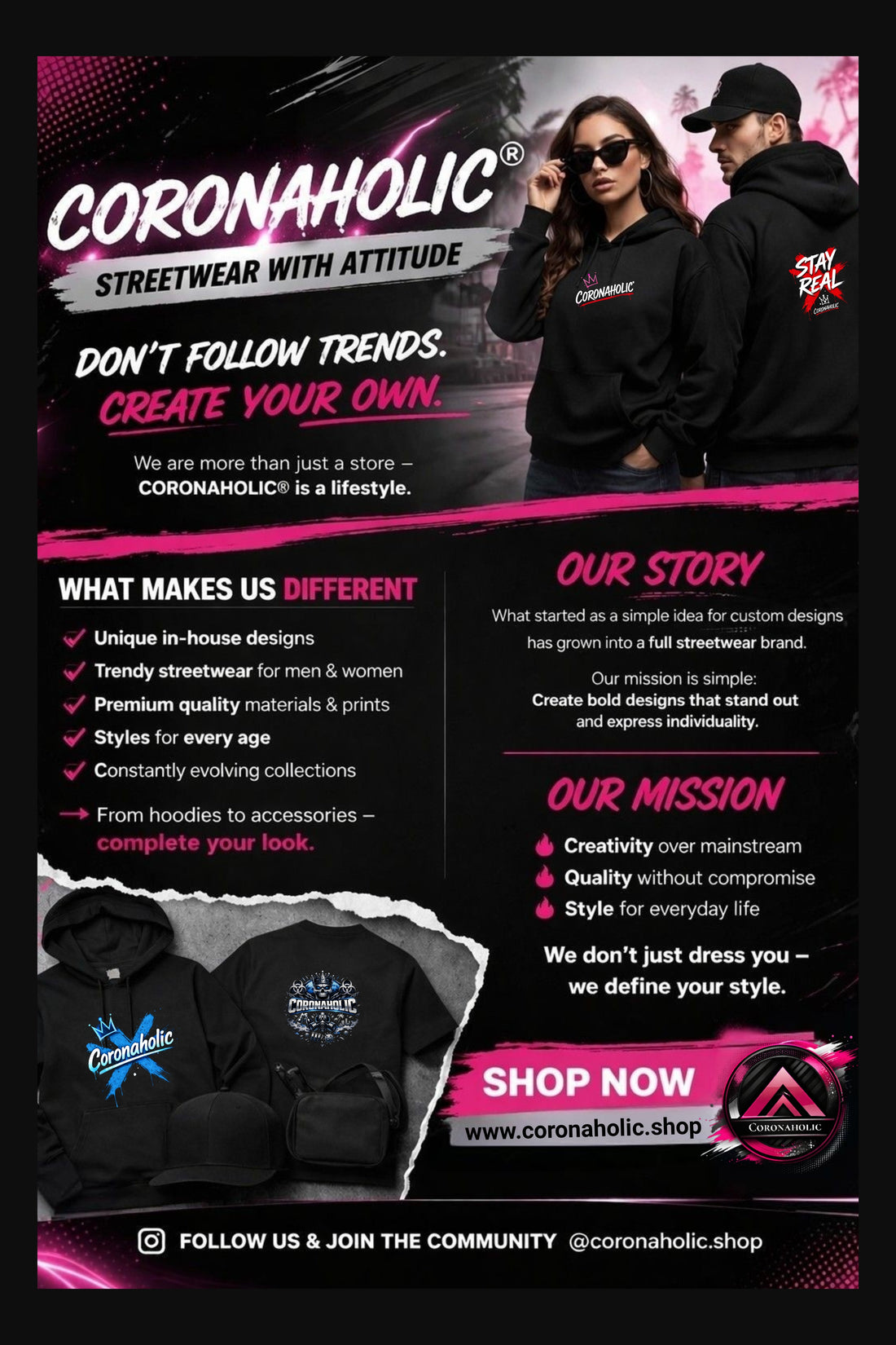 🔥 New Drop at CORONAHOLIC® – Streetwear That Stands Out