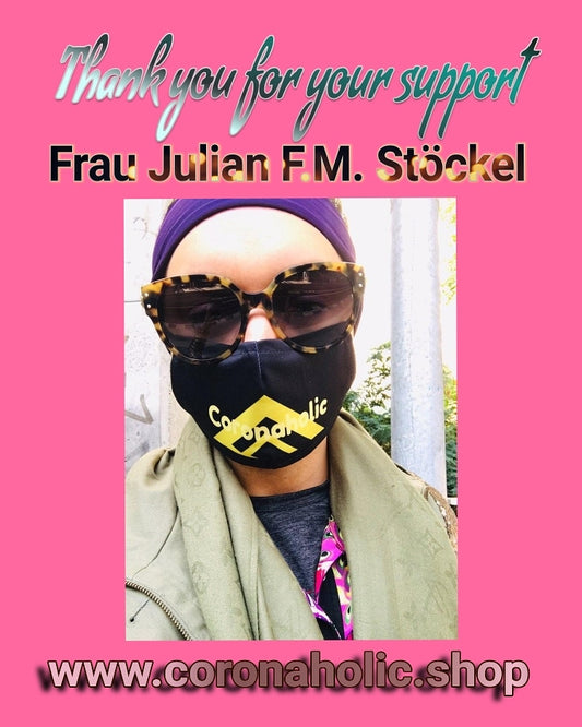 Our promi celebrity from Germany Ms. JULIAN FM STÖCKEL is wearing our Limited Summer Edition Mask