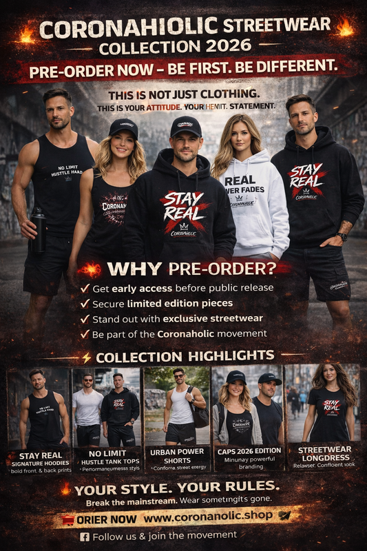 Coronaholic Streetwear Collection 2026 – Pre-Order Now &amp; Be First