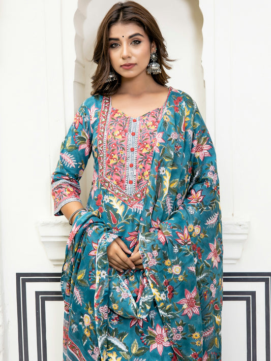 a person in a floral dress