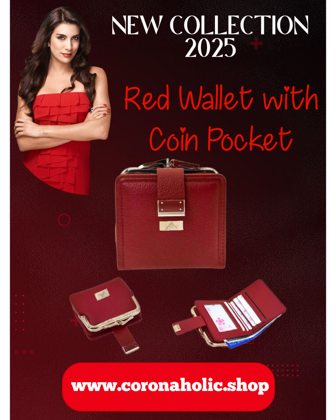 Discover Timeless Elegance with the Red Wallet with Coin Pocket from New Collection