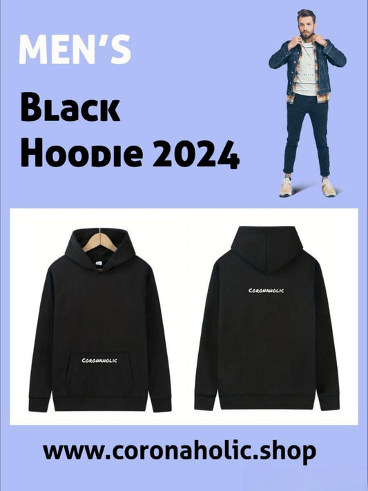 "Men's Black Hoodie 2024"