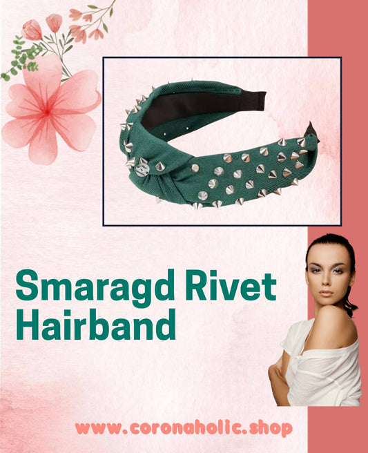 "Denim Green Rivet Hairband"