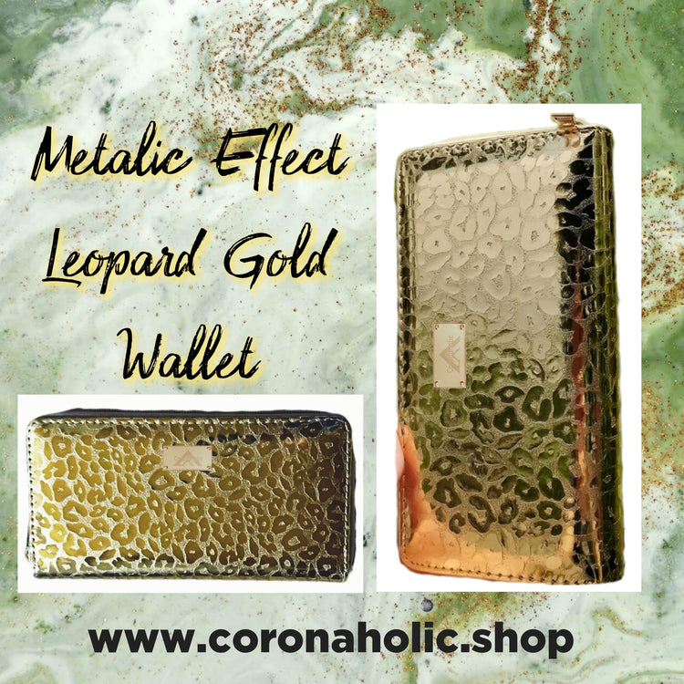 "Metalic Effect Leopard Gold Wallet"