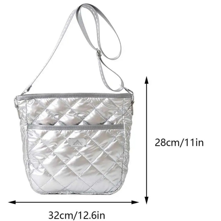 "Metalic Silver Quilted Crossbag"