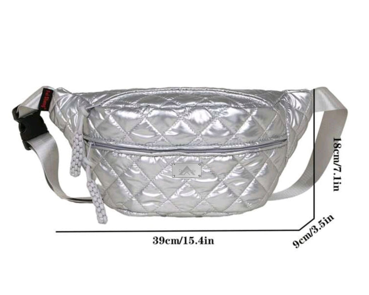 "Padded Silver Crossbag"