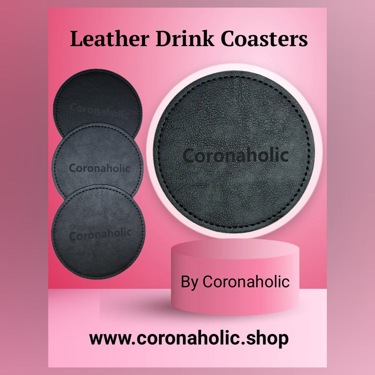 "Leather Drink Coasters"