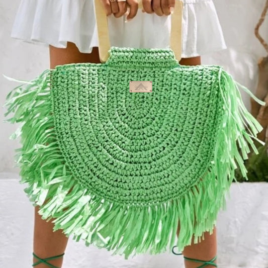 "Green Fringes Handbag"