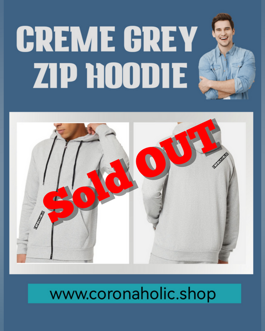 "Creme Grey Zip Hoodie 2023"