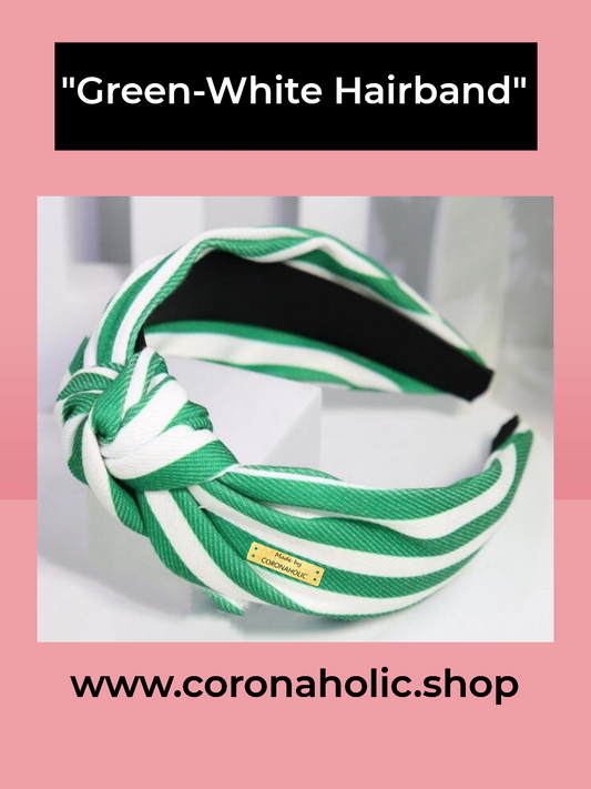 "Green - White Hairband"