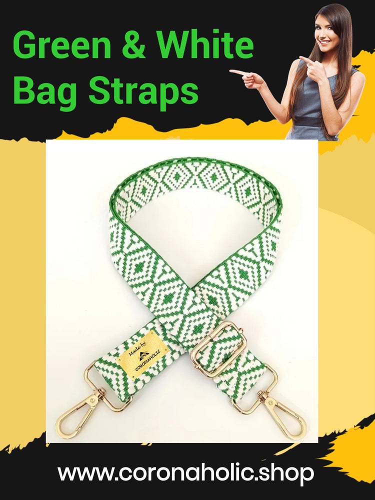 "Green&White Bag Straps"