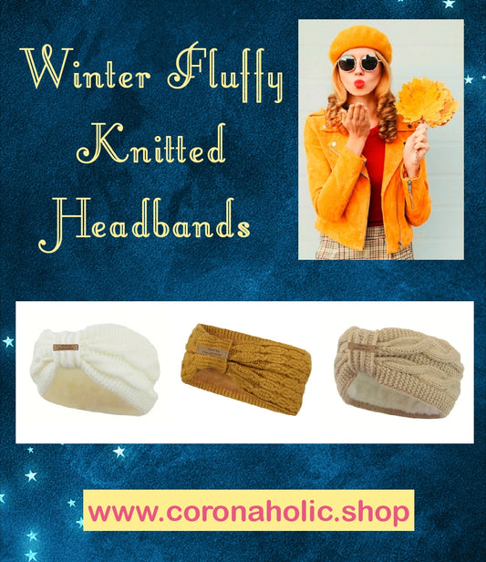 "Winter Fluffy Knitted Headbands"