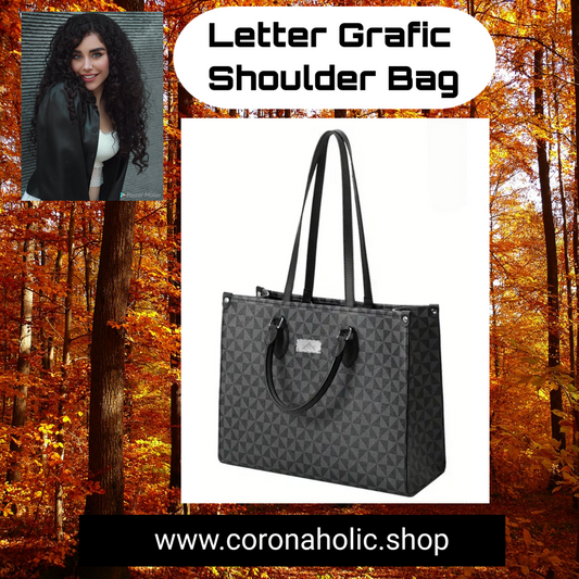 "Letter Grafic Shoulder Bag" with our patented Label on it
