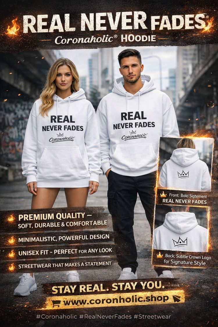🔥 REAL NEVER FADES – Coronaholic® Hoodie