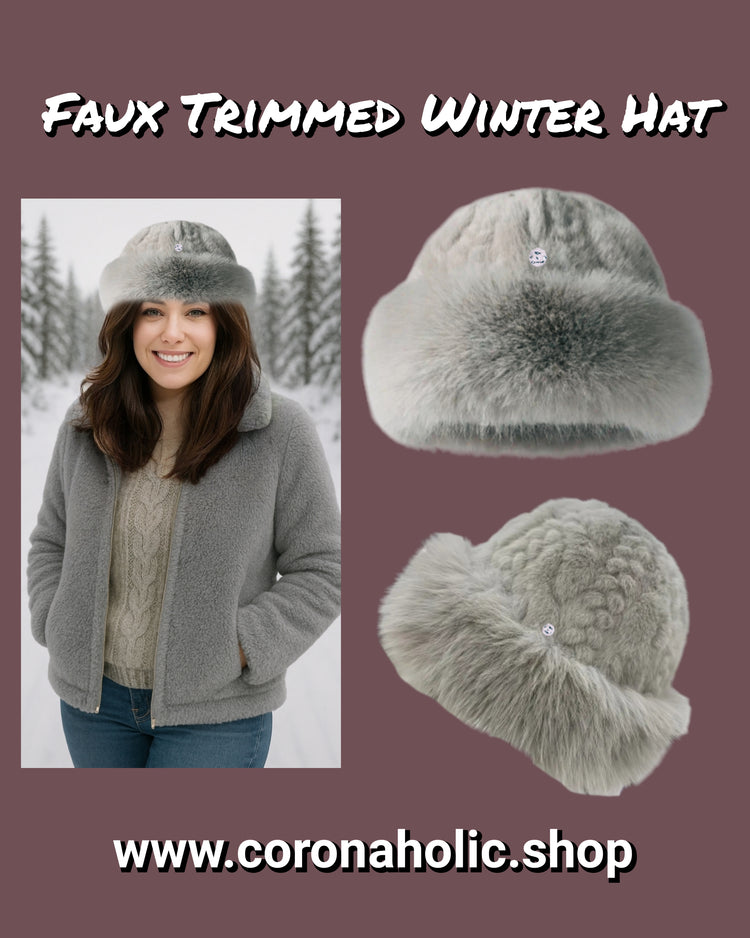 "Faux Trimmed Winter Hat"