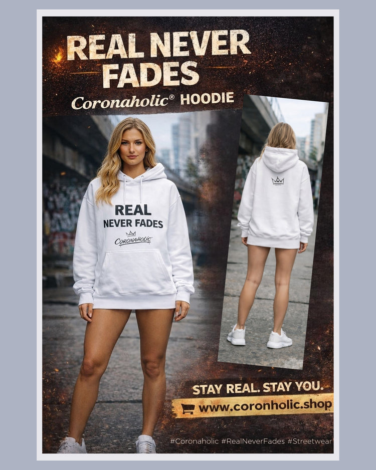 🔥 REAL NEVER FADES – Coronaholic® Hoodie