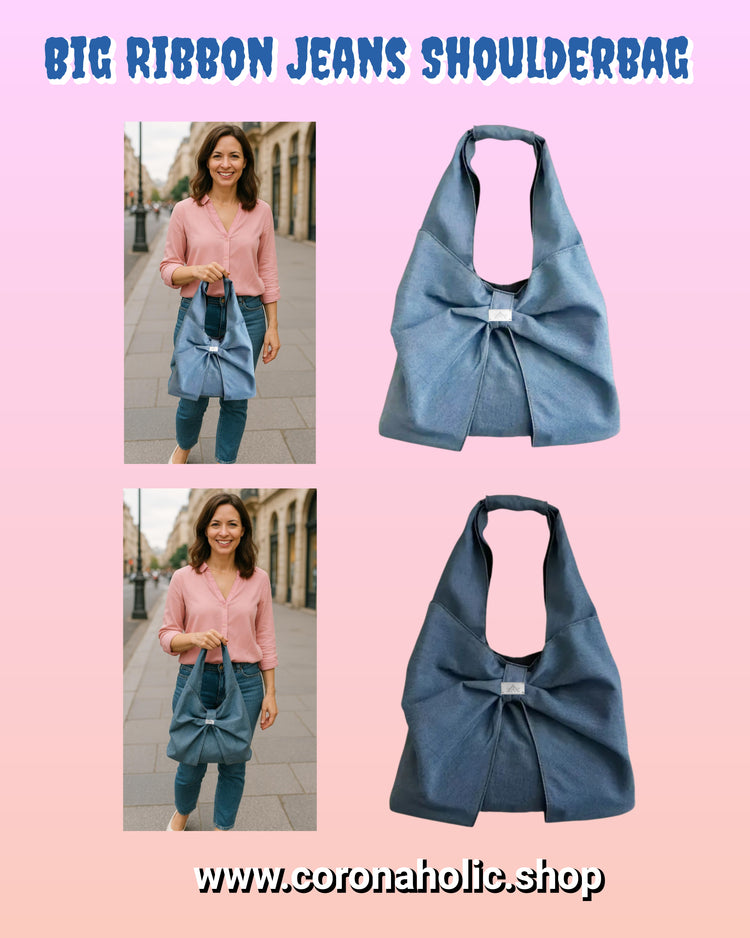 "Big Ribbon Jeans Shoulderbag"