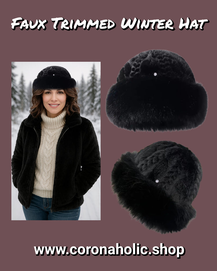 "Faux Trimmed Winter Hat"