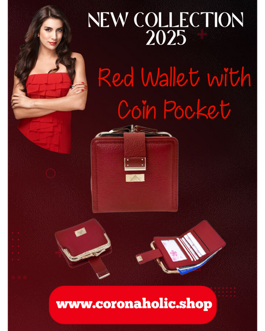 "Red Wallet with Coin Pocket"