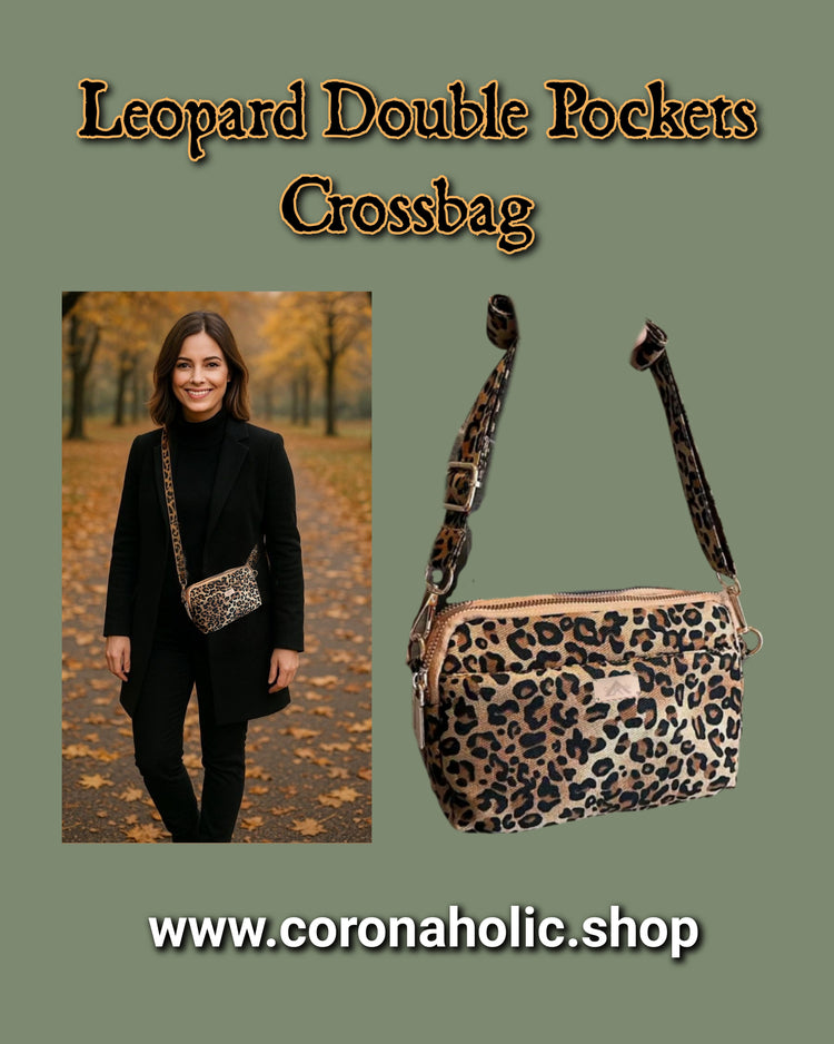 "Leopard Double Pockets Crossbag"