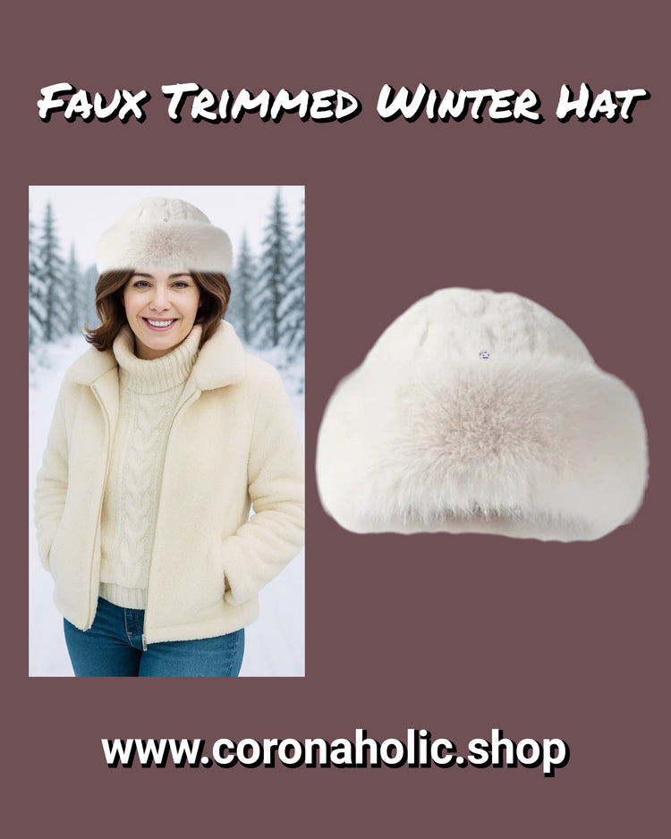 "Faux Trimmed Winter Hat"