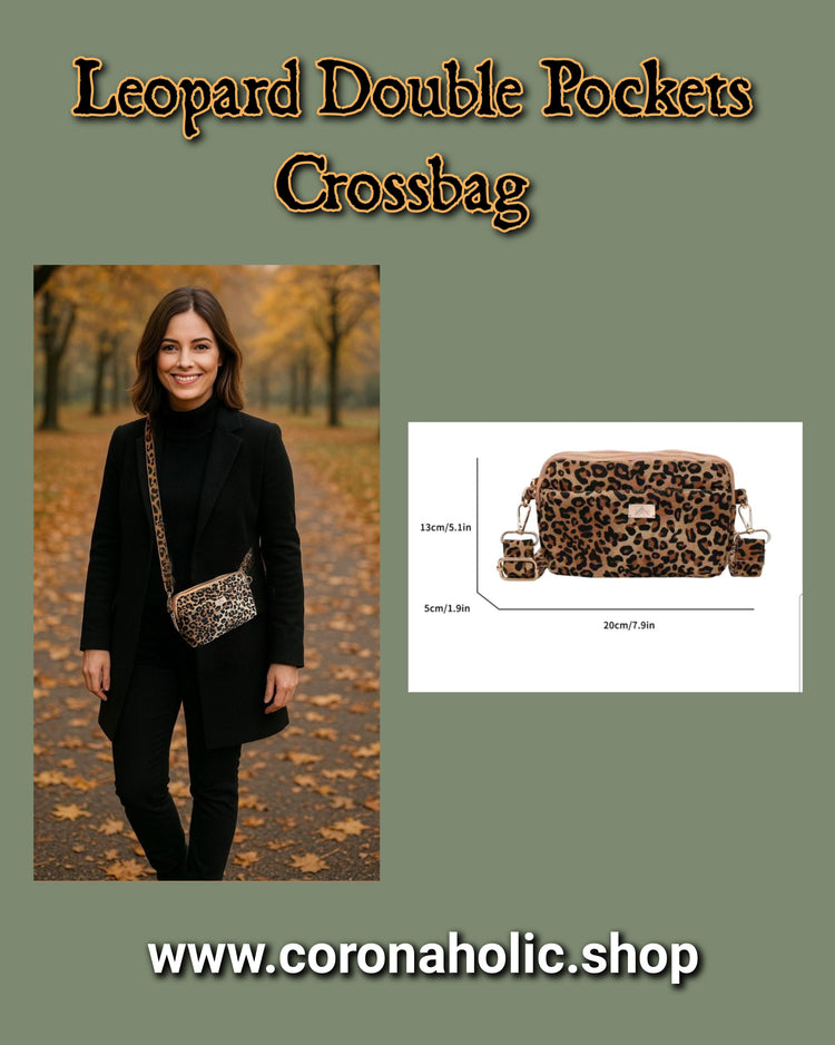 "Leopard Double Pockets Crossbag"