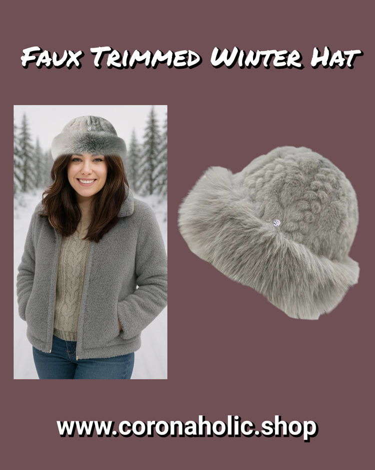 "Faux Trimmed Winter Hat"