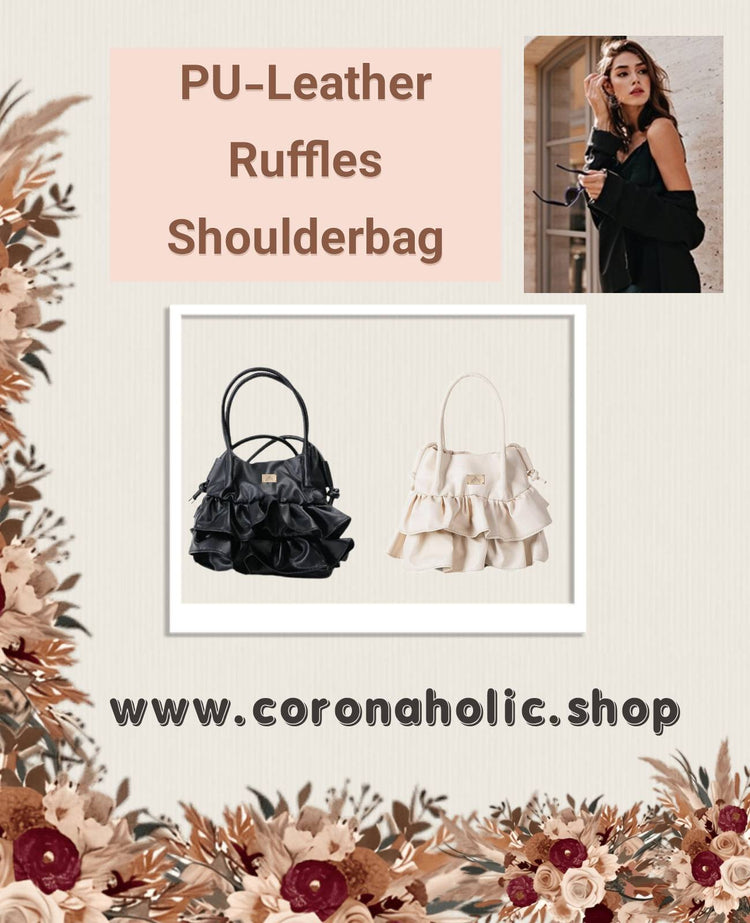 "PU-Leather Ruffles Shoulderbag"