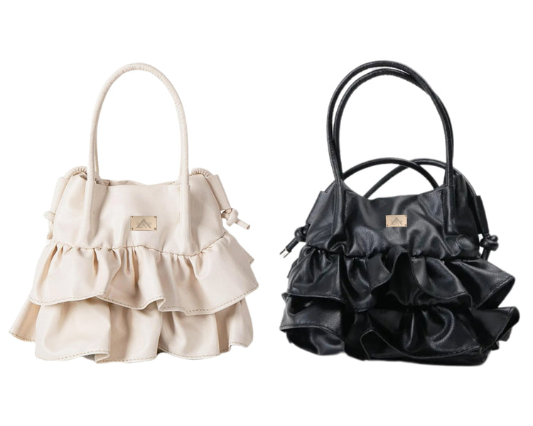 "PU-Leather Ruffles Shoulderbag"