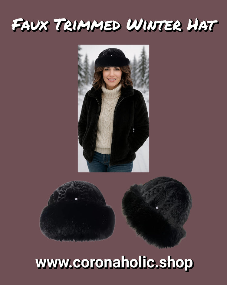 "Faux Trimmed Winter Hat"