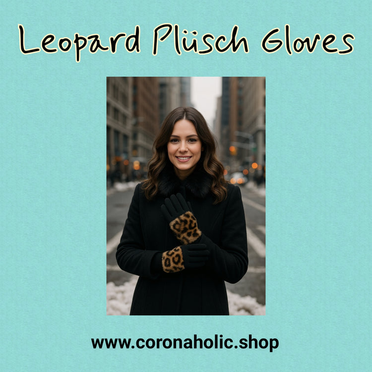 "Leopard Plusch Gloves"