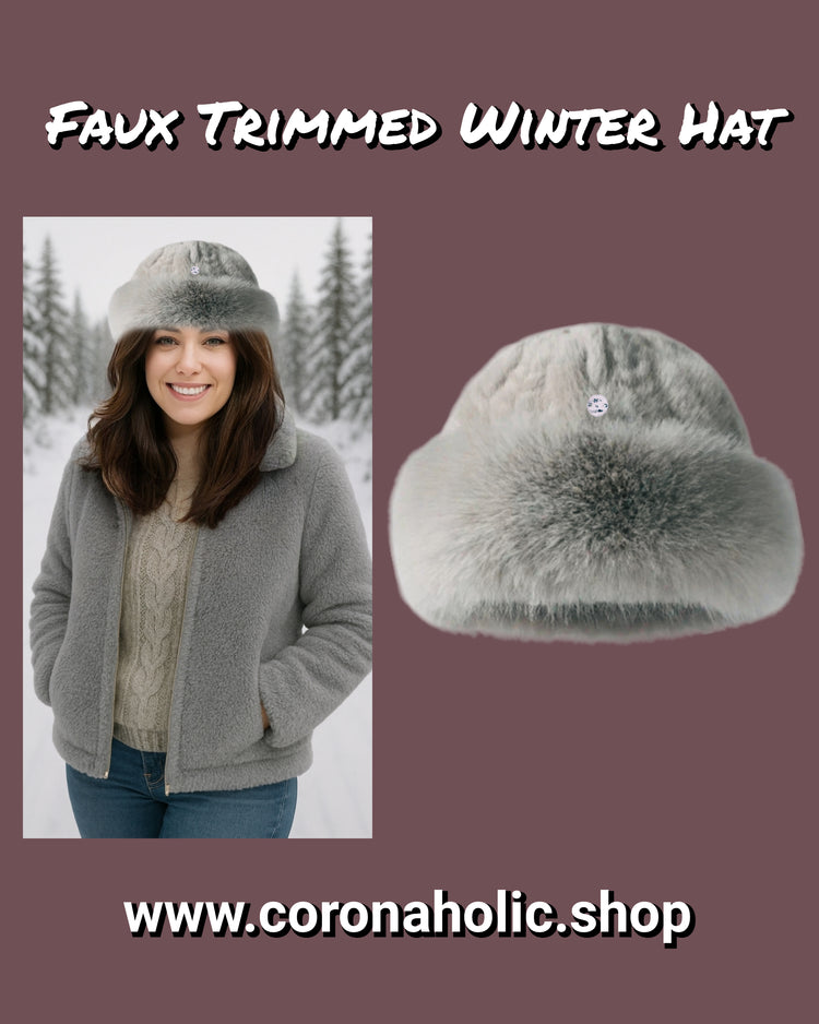 "Faux Trimmed Winter Hat"