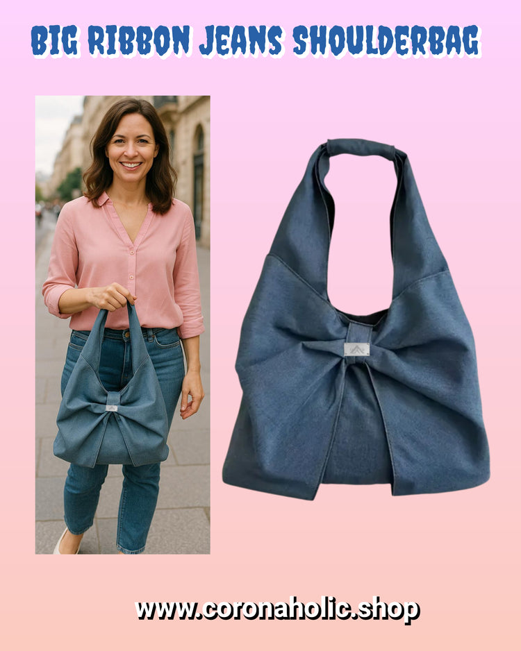 "Big Ribbon Jeans Shoulderbag"