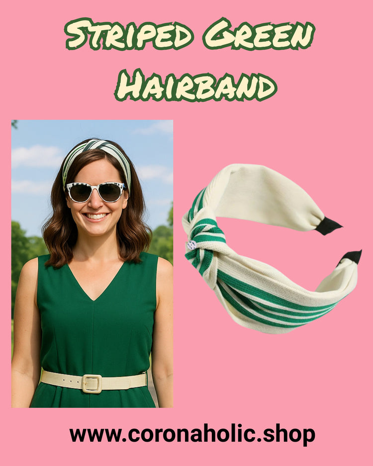 "Striped Green Hairband"