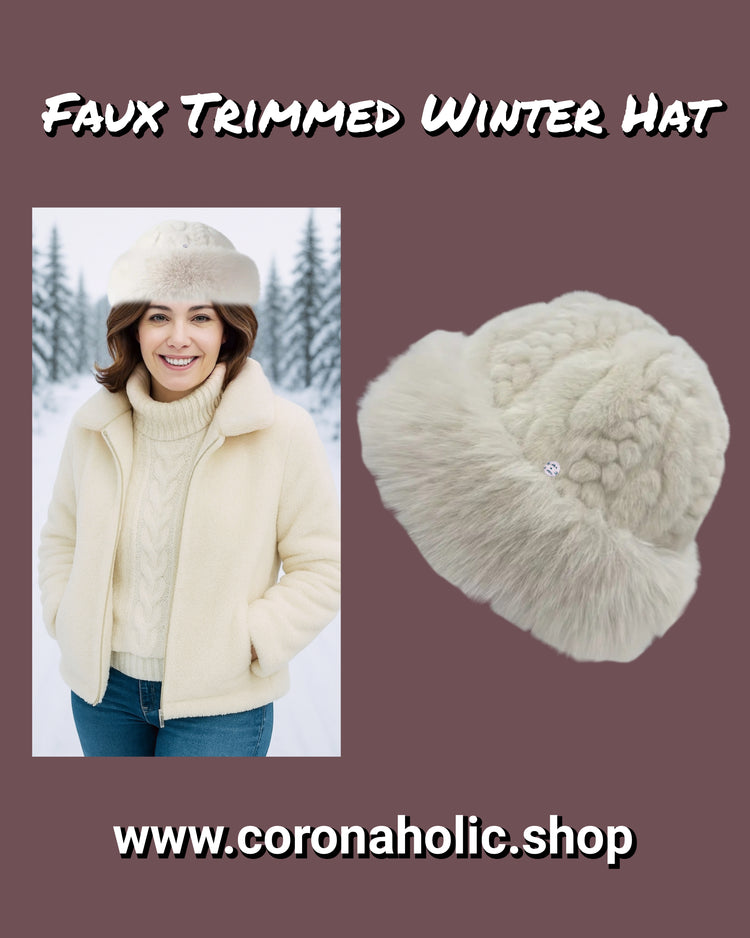 "Faux Trimmed Winter Hat"
