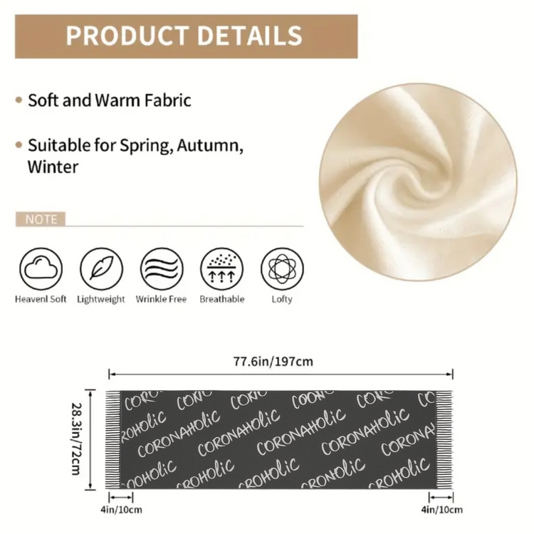 "Coronaholic Winter Scarfs"