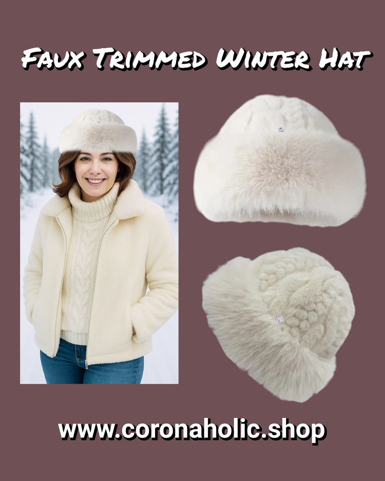 "Faux Trimmed Winter Hat"